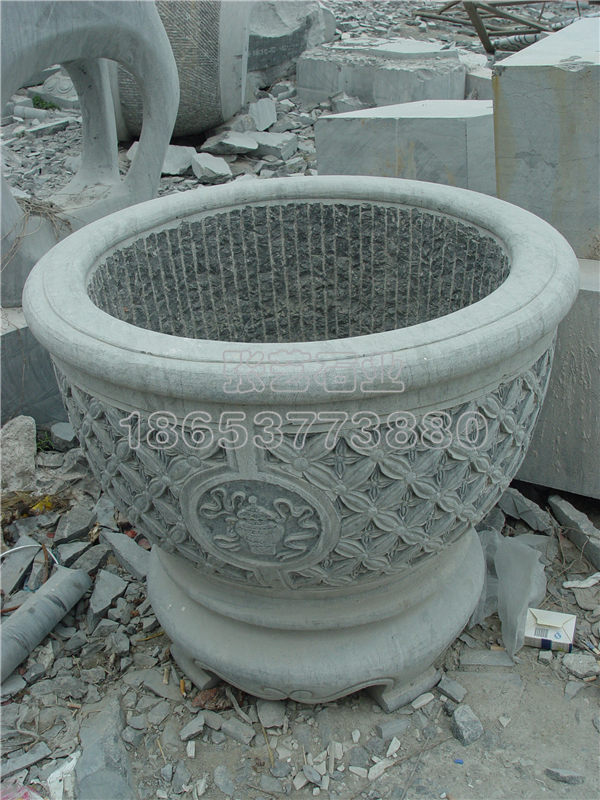 青石石雕花缸批發