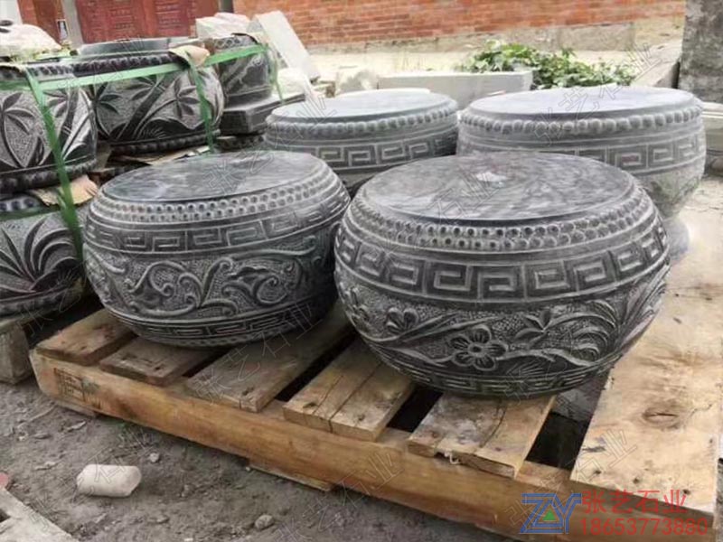 青石柱墩-花崗巖柱頂石-青石柱基石加工圖片欣賞